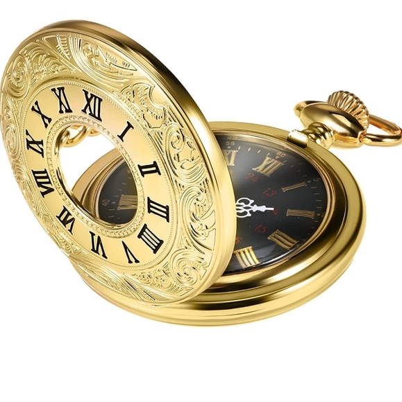 Beautiful new Roman numeral pocket watch.  Silver available - Picture 5 of 5